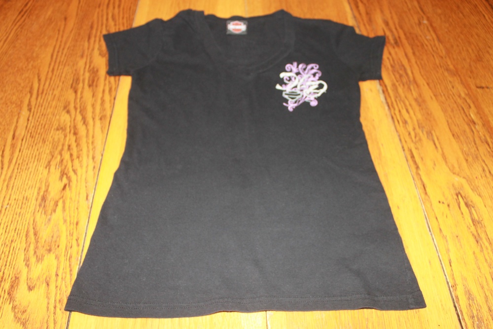 Harley-Davidson Shirt Womens Small Black Purple HD Graphic Chattahoochee Georgia